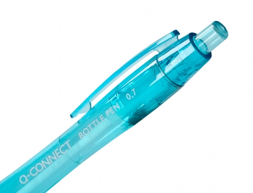 Boligrafo Q-connect retractil de plastico reciclado 0,7 mm tinta color azul KF15001, imagen 4 mini