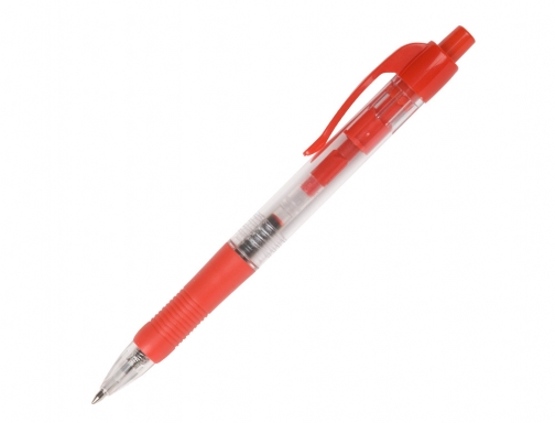 Boligrafo Q-connect retractil con sujecion de caucho tinta aceite 0,7 mm color KF00269 , rojo, imagen 2 mini