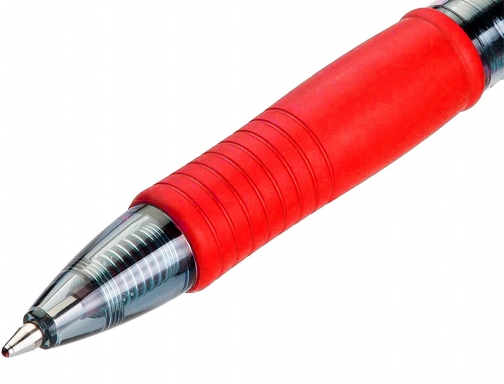 Boligrafo Q-connect retractil con sujecion de caucho tinta aceite 0,7 mm color KF00269 , rojo, imagen 3 mini