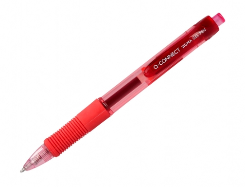 Boligrafo Q-connect sigma retractil con sujecion de caucho tinta gel 0,5 mm KF00383 , rojo, imagen 2 mini