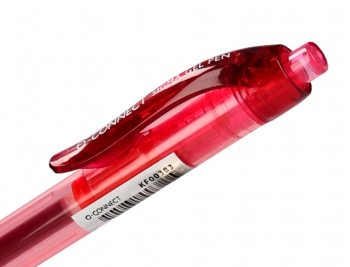 Boligrafo Q-connect sigma retractil con sujecion de caucho tinta gel 0,5 mm KF00383 , rojo, imagen 3 mini