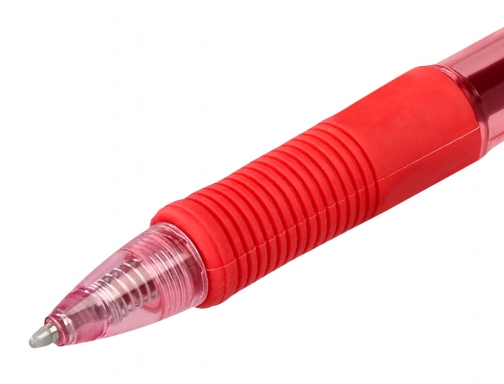 Boligrafo Q-connect sigma retractil con sujecion de caucho tinta gel 0,5 mm KF00383 , rojo, imagen 4 mini