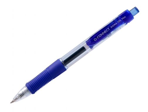 Boligrafo Q-connect sigma retractil con sujecion de caucho tinta gel 0,5 mm KF00382 , azul, imagen 3 mini
