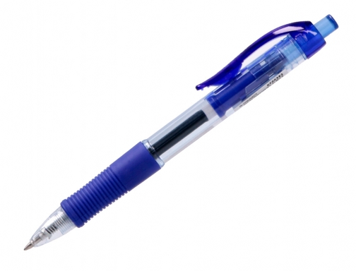 Boligrafo Q-connect sigma retractil con sujecion de caucho tinta gel 0,5 mm KF00382 , azul, imagen 4 mini