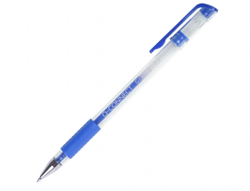 Boligrafo Q-connect tinta gel azul 0,7 mm sujecion de caucho KF21717, imagen 2 mini