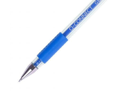 Boligrafo Q-connect tinta gel azul 0,7 mm sujecion de caucho KF21717, imagen 3 mini