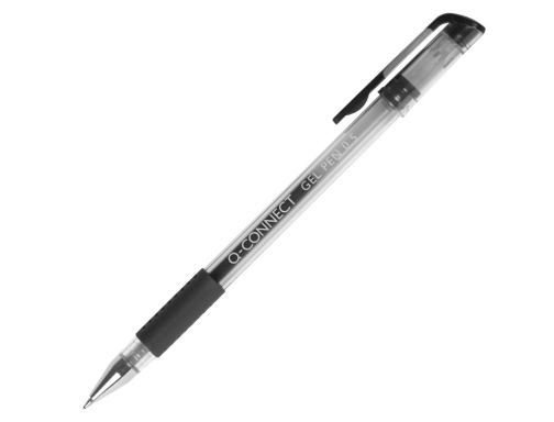 Boligrafo Q-connect tinta gel negro 0,7 mm sujecion de caucho KF21716, imagen 2 mini