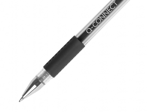 Boligrafo Q-connect tinta gel negro 0,7 mm sujecion de caucho KF21716, imagen 3 mini
