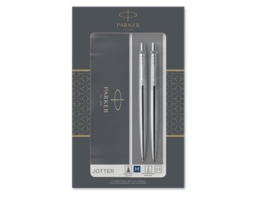 Juego Parker jotter duo acero ct boligrafo + portaminas 2093256, imagen 2 mini