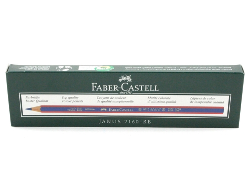 Lapices bicolor Faber-Castell fino hexagonal rojo azul unidad 116000 , azul rojo, imagen 4 mini