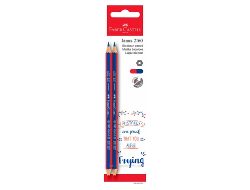 Lapices bicolor fino faber-castell 2160-rb hexagonal rojo azul blister de 2 unidades Faber-Castell 100-102-371 , azul rojo, imagen 5 mini