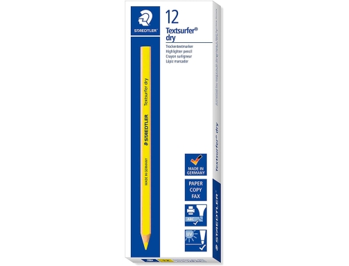 Lapices fluorescente Staedtler triangular top star amarillo caja de 12 unidades 128 641, imagen 2 mini