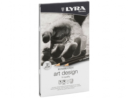 Lapices de grafito Lyra rembrand art design caja de 12 graduaciones 6b-5b-4b-3b L1111120, imagen 2 mini
