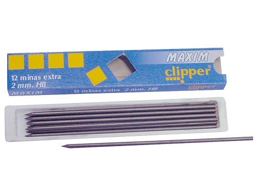 Minas maxim grafito 2 mm estuche de 12 minas Clipper PM000200, imagen 2 mini