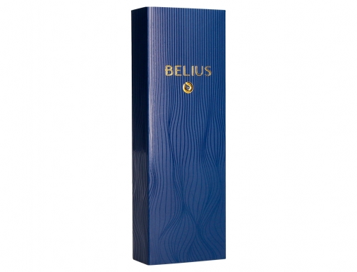 Pluma Belius neptuno aluminio textura wavy color azul marino tinta azul caja BB243, imagen 4 mini