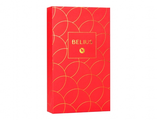 Pluma y estuche cuero Belius passion dor aluminio textura cepillada color rojo BB235 , rojo dorado, imagen 4 mini