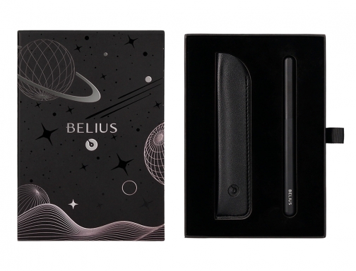 Pluma y funda de similpiel Belius space b color minimalista negro tinta BB288, imagen 5 mini