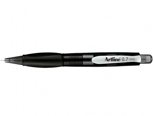 Portaminas Artline retractil sujecion de caucho translucido 0,7 mm cuerpo negro 7070, imagen 2 mini