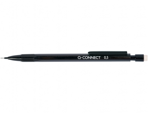 Portaminas Q-connect 0,5 mm con 3 minas cuerpo negro con clip negro KF18046, imagen 2 mini