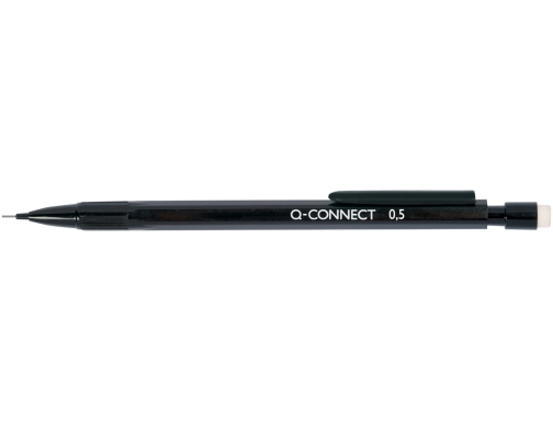 Portaminas Q-connect 0,5 mm con 3 minas cuerpo negro con clip negro KF18046, imagen 2 mini