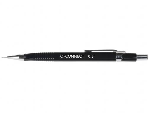 Portaminas Q-connect 0,5 mm con tres minas cuerpo negro clip de metal KF01937, imagen 2 mini