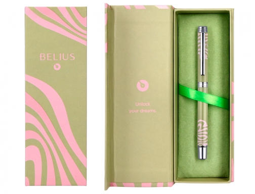 Roller Belius ink dreams aluminio color verde matcha y rosa plateado frase BB300 , verde rosa, imagen 5 mini