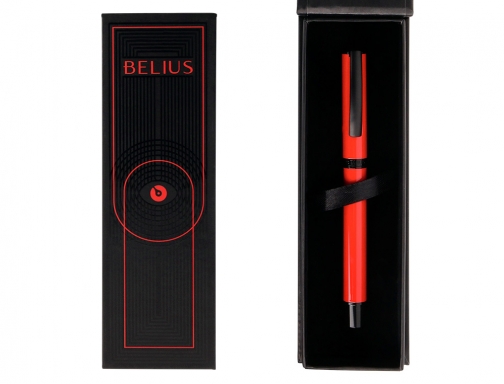 Roller Belius turbo aluminio color rojo y negro tinta azul caja de BB253 , rojo negro, imagen 5 mini