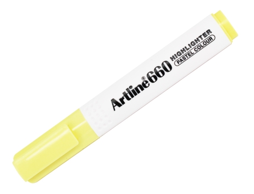 Rotulador Artline fluorescente ek-660 amarillo pastel punta biselada EK660B YP , amarillo fluor, imagen 3 mini