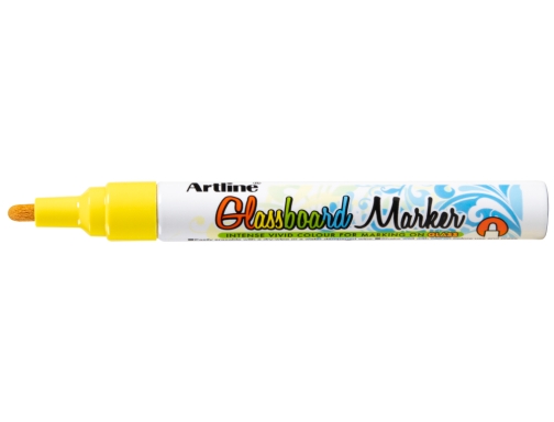 Rotulador Artline glass marker especial cristal borrable en seco o humedo color EPG4AMA FLU , amarillo fluor, imagen 2 mini