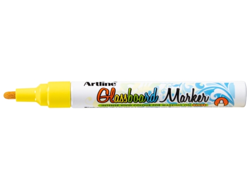 Rotulador Artline glass marker especial cristal borrable en seco o humedo color EPG-4-AMA FLU , amarillo fluor, imagen 2 mini