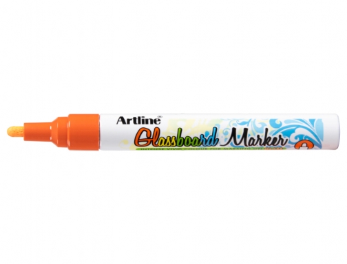 Rotulador Artline glass marker especial cristal borrable en seco o humedo color EPG-4-NAR FLU , naranja fluor, imagen 2 mini