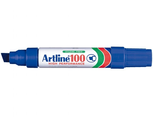 Rotulador Artline marcador permanente 100 azul punta biselada 100-A, imagen 2 mini