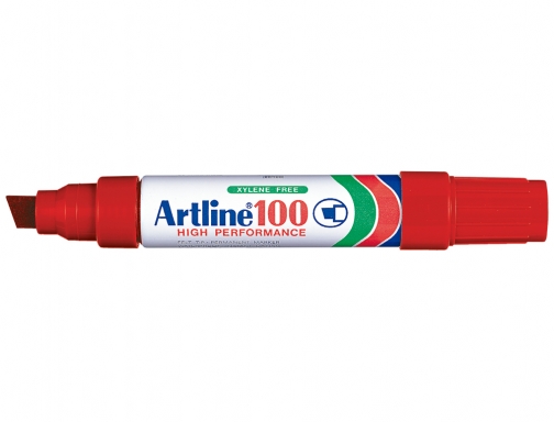 Rotulador Artline marcador permanente 100 rojo punta biselada 100-R, imagen 2 mini