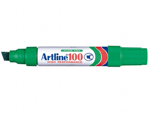 Rotulador Artline marcador permanente 100 verde punta biselada 100-V, imagen 2 mini