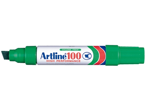 Rotulador Artline marcador permanente 100 verde punta biselada 100-V, imagen 2 mini