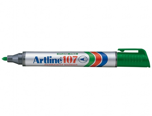 Rotulador Artline marcador permanente 107 verde punta redonda EK-107, imagen 2 mini