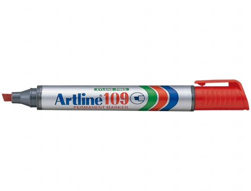 Rotulador Artline marcador permanente 109 rojo punta biselada EK-109, imagen 2 mini