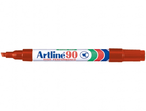 Rotulador Artline marcador permanente EK-90 R ojo punta biselada 5 mm papel , rojo, imagen 2 mini