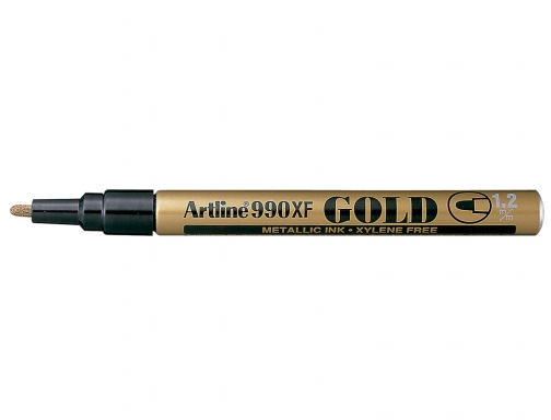 Rotulador Artline marcador permanente punta de metal EK-990 OR o punta redonda , oro, imagen 2 mini