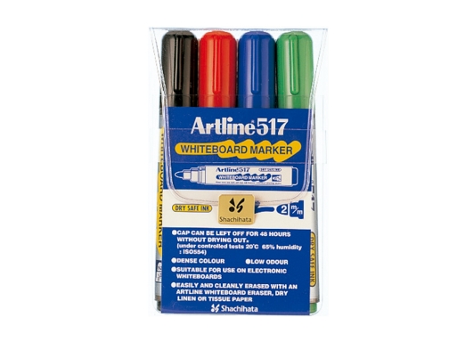 Rotulador Artline pizarra ek-517 4 punta redonda 2 mm bolsa de 4 , surtidos, imagen 2 mini