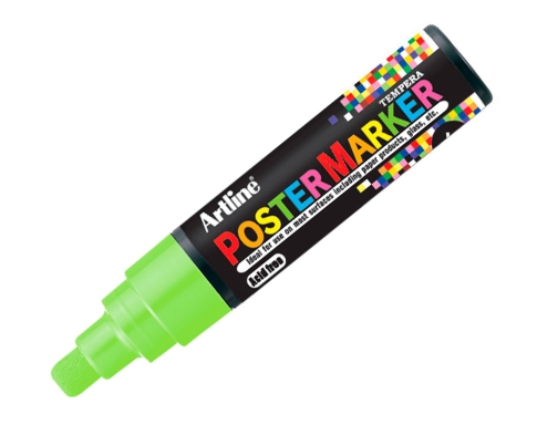 Rotulador Artline poster marker EPP-6-VER FLU punta redonda 6 mm color verde , verde fluor, imagen 3 mini