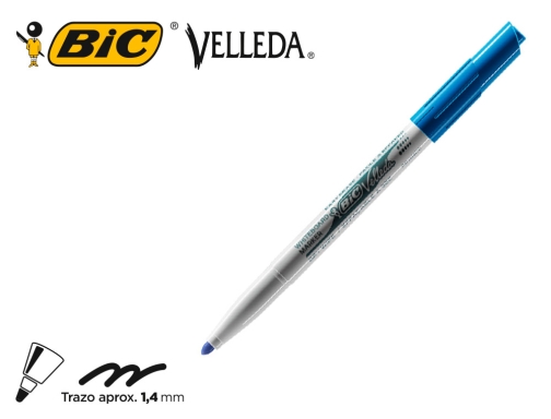 Rotulador Bic velleda para pizarra azul punta redonda 1,4 mm 9581701, imagen 5 mini