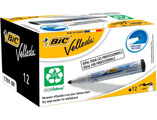 Rotulador Bic velleda para pizarra blanca, negro punta redonda 1,3 mm, imagen 5 mini