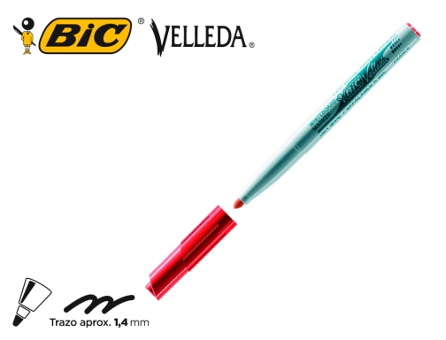 Rotulador Bic velleda para pizarra rojo punta redonda 1,4 mm 9581691, imagen 5 mini