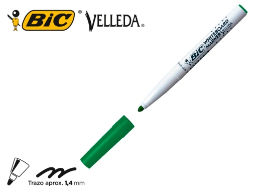 Rotulador Bic velleda para pizarra verde punta redonda 1,4 mm 9581681, imagen 5 mini