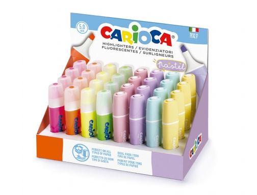 Rotulador Carioca fluorescente color pastel expositor de 32 unidades colores surtidos 43184, imagen 2 mini