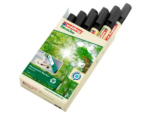 Rotulador Edding 21 marcador permanente ecoline 90% reciclado color negro punta redonda 21-01, imagen 5 mini