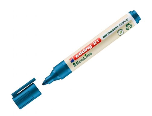 Rotulador Edding 21 marcador permanente ecoline 90% reciclado color azul punta redonda 21-03, imagen 3 mini