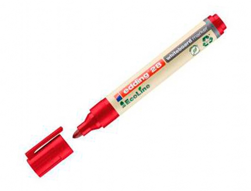 Rotulador Edding 28 para pizarra blanca ecoline 90% reciclado color rojo punta 28-02, imagen 3 mini