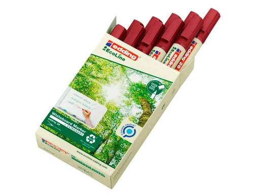 Rotulador Edding 28 para pizarra blanca ecoline 90% reciclado color rojo punta 28-02, imagen 5 mini